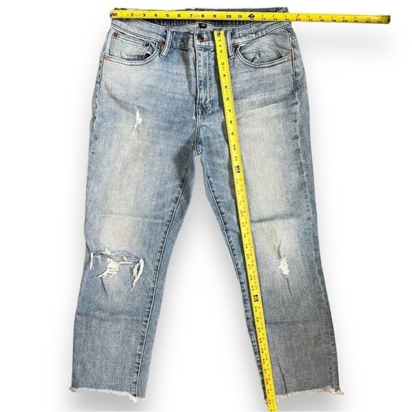 J. Crew Women's Slim Broken-In Boyfriend Fray Hem Jeans, Blue, Size 29 - Picture 10 of 11